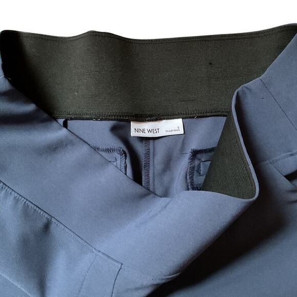 Nine West Straight Ankle Trouser. Navy Blue. Size Large. - Picture 2 of 6